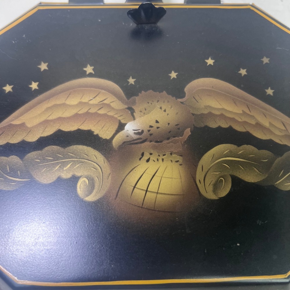 L Hitchcock Black Tole Painted Eagle Silent Butler Crumb Catcher Riverton Conn - Picture 3 of 11
